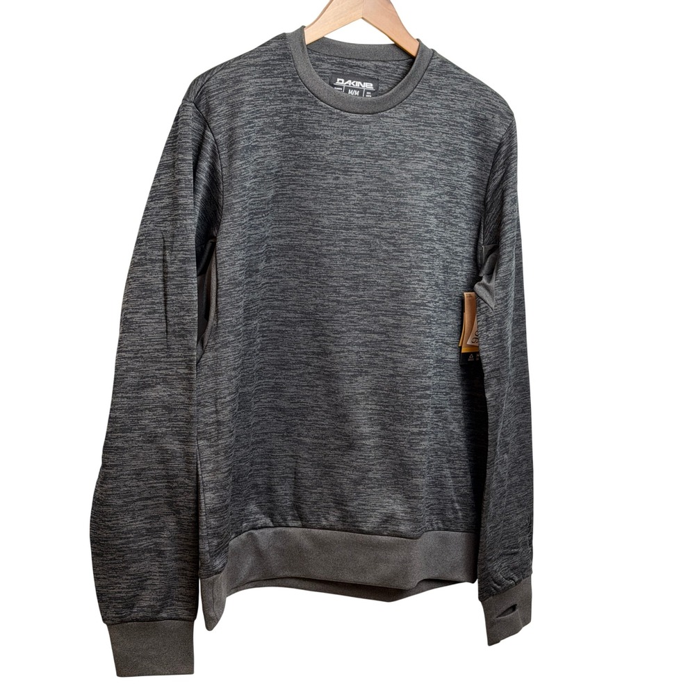 Dakine Mens Crewneck Sweatshirt M Charcoal Heathered Thumbholes Athletic Tech